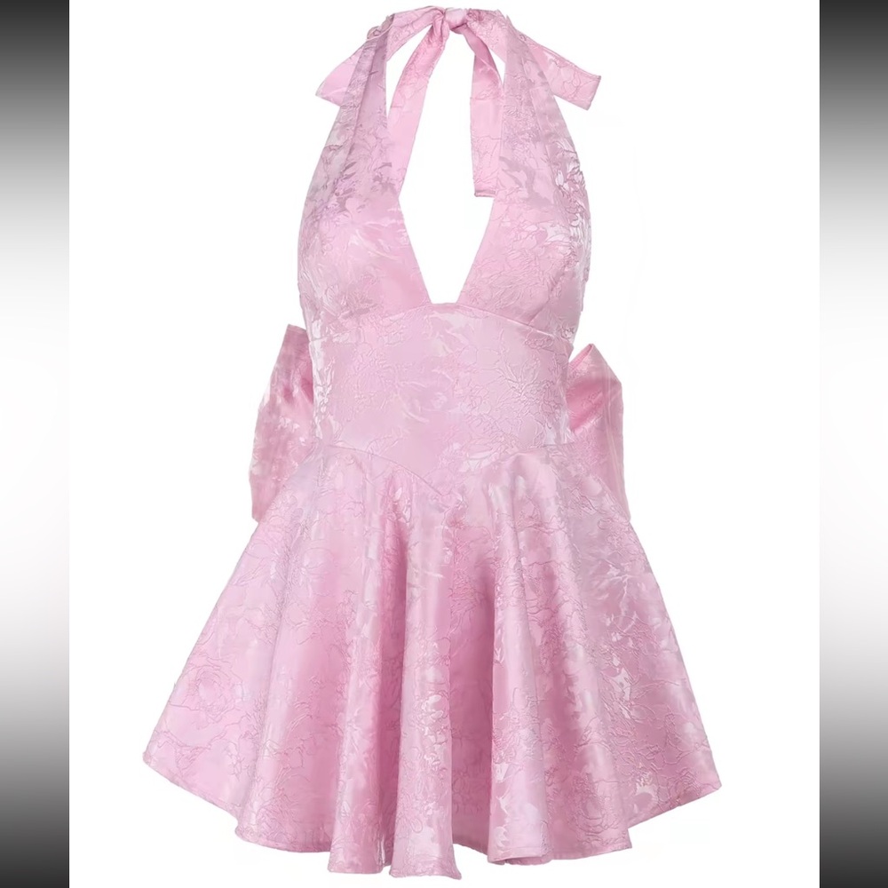 Pink Halter Neck Dress